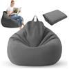 Zinueen Fodera per Pouf XL 100 x 120 cm - Pouf da Esterno per Adulti e Camerette, in Ccotone di Lino, per Giochi, Soggiorno e Giardino, Imbottitura Fai da Te, Lavabile