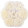 Eterspr 1150 Pezzi Perle Finte Beige, Perline di Plastica Rotonde Bianche, Perline Artigianali Bianche, per la Creazione di Gioielli, Collane, Bracciali, Gioielli Fai da Te(Beige