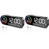 Vinabo Sveglia digitale con luce notturna a 7 colori, 4 livelli di luminosità, ampio display a LED della temperatura, controllo vocale, 12/24 ore, porta USB, snooze, memoria di spegnimento (Nero)