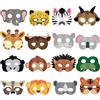 Blulu 16 Pezzi Maschere di Animali Bomboniere per Animali in Costume con 16 Diversi Volti di Animali per Fattoria Didattica dello Zoo Tema Jungle Safari Maschere di Halloween per Feste di Compleanno