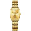 OLEVS Orologio da Donna Oro Quadrante Rettangolare Orologio Lusso Donna Acciaio Inox Dorato Quarzo Orologio da Polso da Donna Semplicità Elegante Luminoso Datario Orologio Donna Impermeabile