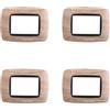 IXTRIMA 4 Pezzi, Placca compatibile Con Bticino Living, Placche Plastica Bombata 3/4/7 posti, per supporti blu - kit 4 pz