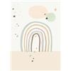 Rasch Tapeten 557398 - Carta da parati fotografica su tessuto non tessuto con un arcobaleno e stelle in beige, verde chiaro e bianco della collezione Onszelf Stories, 2,80 m x 2,00 m (lunghezza x