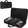 Rexmica Custodia Protettiva per Controller DJ, Compatibile con Pioneer DDJ RX/SX/SX2/SX3 e la Maggior Parte dei Controller DJ Standard, Borsa con 2 Tasche per Cavi DJ o Altri Accessori (L, Nero)