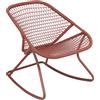 Fermob - Sedia a dondolo Sixties - Rosso - Fibra polietilene - Designer Frédéric Sofia
