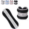 Eidoct Set di pesi per caviglia da 0,5 a 2 kg, regolabili, in neoprene, per donne e uomini, per pilates, fitness, corsa, camminata, palestra, allenamento della forza, per polsi e gambe (colore: nero, 4 kg (2