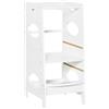 Easycomfort Torre Montessoriana per Bambini, Learning Tower con Altezza Regolabile in MDF, 40x50x90cm, Bianco