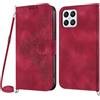 Netany Cover per Huawei Honor X8 4G/Honor X30i con Cordino, Flip Portafoglio Custodia in Pelle, [2 Porta Carte][Chiusura Magnetica],Custodia Libro Cover per con Laccio per Honor Play6T Pro (Rosso)