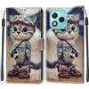 KENHONER Cover Compatibile con Honor 400 Lite 5G, Premium Pelle PU Portafoglio Flip Libro Custodia per Honor 400 Lite [Protezione Completa] - gatto