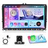 Motorsi Autoradio Motorsi 4G+64G per VW POLO PASSAT B6 GOLF 5 6 Seat Skoda Stereo Radio Doppio Din 9'' con IOS Carplay Android Auto Radio, Bluetooth 5.0 GPS WiFi 32EQ FM/RDS 2USB supporto DAB, OBD2