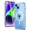 TAURI Cover per iPhone 14 Plus con Pellicola in Vetro Temperato,[Compatibile con MagSafe] Magnetica Custodia per Sottile Anticaduta - Trasparente