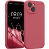 kwmobile Custodia Compatibile con Apple iPhone 15 Cover - Back Case per Smartphone in Silicone TPU - Protezione Gommata - Rosa Scuro