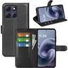 Fertuo Cover per Motorola Moto G86, Custodia Portafoglio Cover a Libro in Pelle Flip Case Sottile con Silicone Bumper, Fibbia Magnetica, Porta Carte e Kickstand, Nero