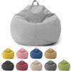 Chingcoo Pouf per bambini e adulti - Fodera sola (senza imbottitura) - Pouf per camera da letto, ufficio, soggiorno, terrazza - Grigio chiaro - 100 x 120 cm