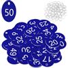 Flintronic Portachiavi Numerati, Targhette Numerate in Plastica, 50 Pezzi | Piccole Impermeabili Con Targhette Identificative, Tag Portachiavi Per Hotel, Scuole, Uffici, Valigie, Negozio, Fabbrica