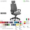 SEIPO BOSS BS0001 poltrona direzionale schienale imbottito con poggiatesta e braccioli fissi movimenti R4 ECOPELLE D2 SEIPO