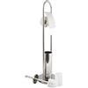 MSV unità combinata WC 2 in 1 con Supporto WC e Contenitore Interno Rimovibile per scopino WC, Acciaio Inossidabile, scopino WC e portarotolo Carta igienica, portaoggetti WC Indipendente