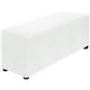 QUARKZMAN Copri Pouf Elasticizzato Copripoggiapiedi Rettangolare per Poggiapiedi Lavabile Soggiorno Camera da Letto Adatto a Lunghezza 101-127cm / 40-50, Grande, Bianco