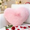 Yhoelata Cuscino Cuore Rosa, Cuscini Decorativi, Cuscino a Forma di Cuore Grande, Cuscini Divano Peluche, Cuscini Letto, Decorazioni Camera da Letto Bambini, 38 x 48 cm