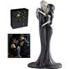 Pawcean Statuetta gotica di scheletro di coppia, abito da sposa nero, decorazione per Halloween, teschio da collezione, regalo per matrimoni, anniversari, fidanzamenti, San Valentino, addio al