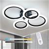 Goeco Lampadario LED Dimmerabile, 32W 3600LM 3000K-6500K Plafoniera Led Soffitto Rotonda con Telecomando, Lampada da Soffitto Moderna Per Soggiorno Camera da Letto Balcone Sala da Pranzo, Nero 57 x 42 cm