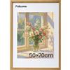 Feihorrm Cornice portafoto vintage in legno massello di quercia, con vetro temperato, per foto da 50 x 70 cm senza passepartout o foto da 39 x 49 cm con passepartout (Beige, 50 x 70 cm)