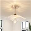 YESINTO Plafoniere e Lampada a sospension 2-in-1,Vetro Abat-Jour,Vintage Fleur Lumière Decoration per Camera,Cucina,Salone,Corridoio,Camera Bambino,Ingresso,Scale,Diametro 30CM, E27 Lampa da soffitto,Oro