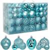 ZFYQ 100 Palle di Natale, Set di Palline per Albero di Natale, Palline Decorative da Appendere 3/4/6cm, Adatte per Alberi di Natale, Finestre, Ghirlande Natalizie, Decorazioni Natale, Azzurro