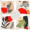 DakTou Federe Cuscini da Esterno Giardino Astratto Boho Foglia Federa Cuscino Impermeabile Lino Minimaliste Moderno Copricuscini Decorativi 45 x 45 cm per Salotto Letto Casa Auto Decorazione Set di 4