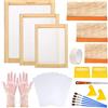 Yayatty 47 Pz Kit per Serigrafia, Cornici in Legno e Accessori