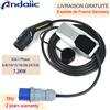 ANDAIIC Caricatore per Auto Elettrica 7.2KW 32A Monofase Tipo 2 Cavo Veicolo Elettrico Spina Blu 4 Metri 10 Metri Impermeabile Ricarica Rapida