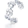 NewL Anelli regolabili in argento Sterling 925 con impronte di cane e gatto, da donna, per feste
