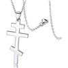 FaithHeart Collana Croce Ortodossa Russa Uomo Donna Collana Crocifisso con Pendente Gesù per Religiosi come Regali con Confezione Regalo