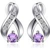 JewelryPalace Orecchini Ametista naturale pietra in argento Sterling 925, Gemma