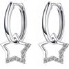 MARLION JEWELS Orecchini cerchio da donna in argento 925 con stella lucente. Set Orecchini da donna cerchio con finitura in argento sterling o oro 18 carati ideali per regalo... Gioielli (Argento placcato)