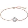 JewelryPalace Bracciale Halo Donna Argento 925 con Cubica Zirconia, Braccialetto con Pietra a Taglio Rotondo, Catena in Oro Rosa Anniversario Set Gioielli