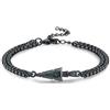 REDSUN Bracciale in argento sterling 925, con freccia celtica, da uomo e da donna, in oro nero, con ciondolo a forma di freccia con abalone, regolabile, in acciaio inox, da 9,5 pollici, regalo mistico