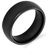 Bling Jewelry Anello di nozze in titanio nero semplice a cupola per coppie per uomini e donne, vestibilità comoda 8MM