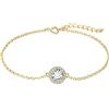 JewelryPalace Bracciale Halo Donna Argento 925 Con Cubica Zirconia, Braccialetto Con Pietra a Taglio Rotondo, Catena in Oro Anniversario Set Gioielli