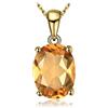 JewelryPalace Collana Solitario Donna Argento 925 con Naturale Citrino Arancione, Collana Dorata Ciondolo Pietra a Taglio Ovale in Oro con Catena 45cm, Collane Pendenti Set Gioielli Donna