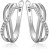 JewelryPalace Infinito Nodo Cubic Zirconia Anniversario Huggie Orecchini a Cerchio 925 Sterling Argento