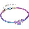 AIWENXI Braccialetto di cremazione per animali domestici cenere, stampa urna, per cane, zampe, bracciale per uomini e donne, 1.57