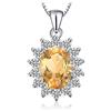 JewelryPalace 1.8ct Collana Donna Kate Middleton Argento 925 con Naturale Citrino Arancione, Princess Diana William Collana Ciondolo Pietra Ovale Catena 45cm, Collane Pendenti Set Gioielli Donna