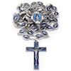 Mondo Cattolico - Rosario cattolico di Nostra Signora della Medaglia Miracolosa con Perline Smaltate Blu Ovali - Ideale come Regalo Religioso
