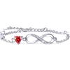 Tusuzik Bracciale Argento 925 Donna, Bracciale Infinito Donna Argento 925 con Cuore Zirconi Regolabile Bracciali Donne Gioielli Regalo per Mamma Amica Ragazza