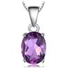 JewelryPalace Collana Solitario Donna Argento 925 con Naturale Ametista Viola Topazio Azzurro Citrino Granato Peridoto, Collana Ciondolo Pietra Ovale in Tre Ori con Catena 45cm Set Gioielli Donna