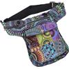 GURU SHOP Stoff Sidebag & Patchwork Hüfttasche, Goa Gürteltasche, Bauchtasche aus Nepal - Schwarz/bunt, Herren/Damen, Baumwolle, Size:One Size, 27x20x3 cm, Festival- Bauchtasche Hippie