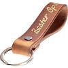 ELBERCRAFT Portachiavi in pelle marrone conciato al vegetale con incisione 12 cm Made in Germany, Miglior nonno, 12 cm, Classico