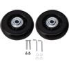 Tissting 2 Pezzi Ruote per Valigie 60 x 18mm Universali Gomma Ruote per Trolley Doppio Cuscinetto Rotelle di Ricambio Bagagli per Trolley Carrello Borsa da Viaggio