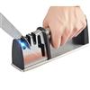 ANSIEDIO Affilacoltelli Professionale, 4 in 1 Affila Coltelli da Cucina con Base Antiscivolo, Affilacoltelli Manuali per Affilare Coltelli, Affilare Forbici,Coltelli da Cucina